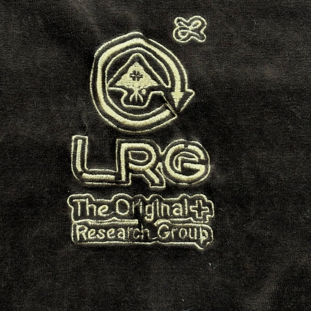 LRG Lifted Research Group Velour Zip Hoodie Jacket 3XL Brown‎ Logo Y2K Urban - Picture 4 of 14